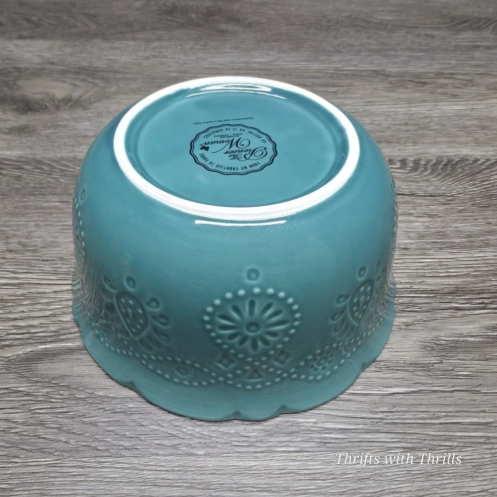 Pioneer Woman Lace Cowgirl Stoneware - Teal -‎ Replacement Bowl